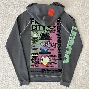 Free City Rare 2009 Natural History Museum Invite Graphic Hoodie Sweatshirt